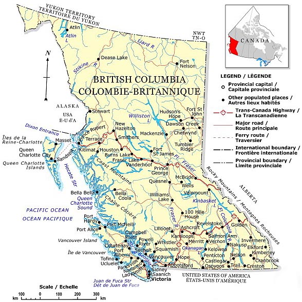 Physical Map Of British Columbia. Here#39;s a map.
